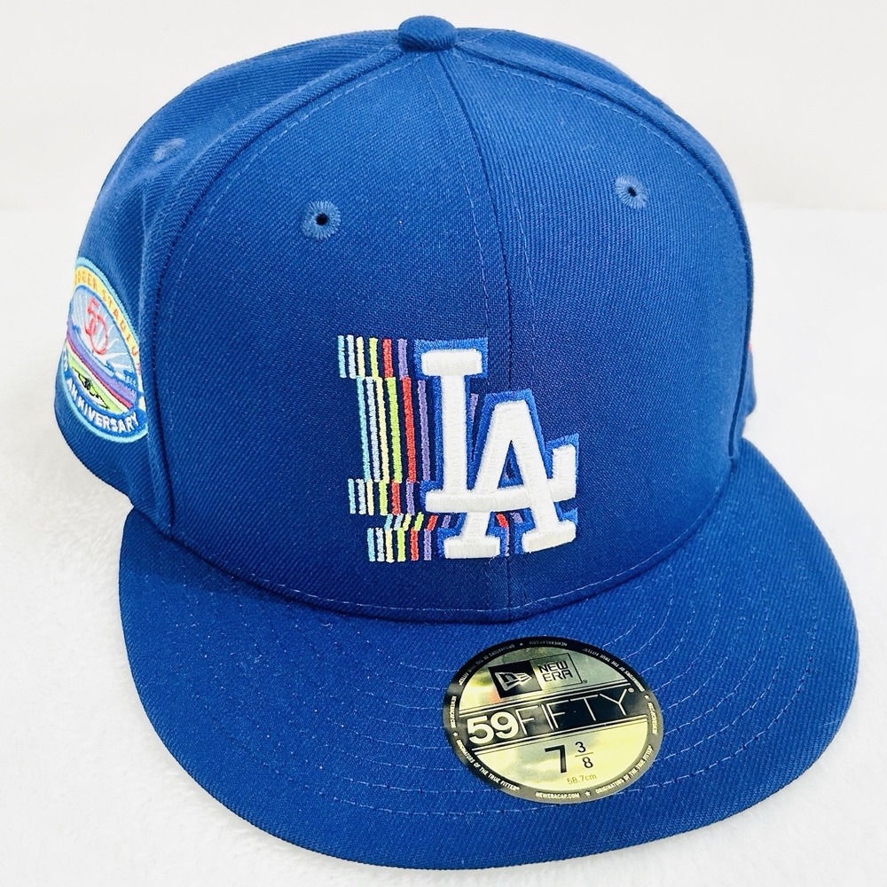 New‎ Era Los Angeles Dodgers Rainbow Stadium 59FIFTY Fitted Hat Cap 7 3/8 Blue